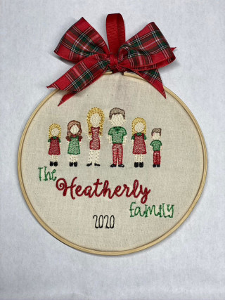 Embroidery Hoop Family Ornament