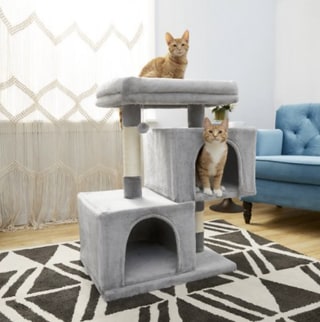 Frisco 33-in Faux Fur Cat Tree & Condo