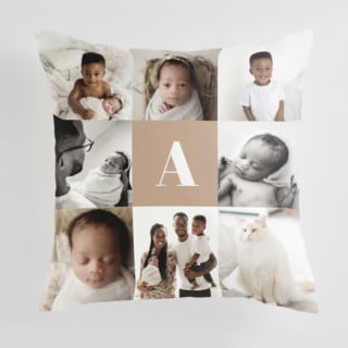 Monogram Grid Photo Pillow