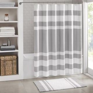 Madison Park Spa Waffle Weave 3M Scotchgard Fabric Shower Curtain