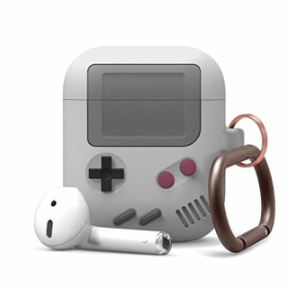 elago AW5 Compatible with AirPods Case 1 &amp; 2, Classic Game Player Design Case with Keychain (Light Grey) [US Patent Registered]