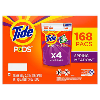Tide PODS Liquid Laundry Detergent Pacs, Spring Meadow (168 ct.)