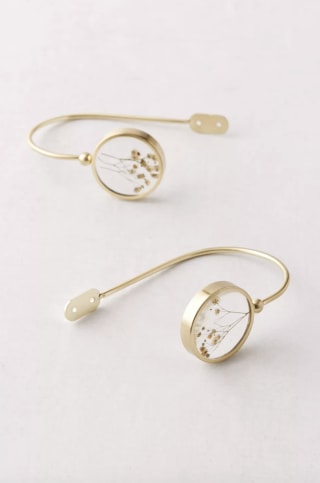 Urban Outfitters Pressed Floral Curtain Tie-Back Set