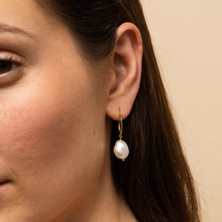 Organic Pearl Hoops