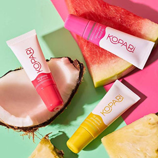 Kopari Paradise Pout Kit - Hydrating and Moisturizing Coconut Oil, Vitamin E and Shea Butter Lip Gloss, 100% Organic Coconut Oil, Non GMO, Vegan, Sulfate Free, Clear, Watermelon & Pineapple (3 Pack)