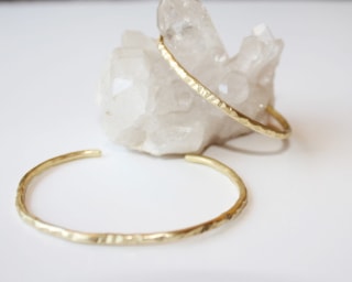 Gold ~or~ Silver Hammered Bangle
