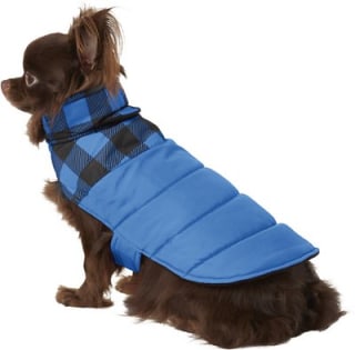 Frisco Boulder Plaid Insulated Dog &amp; Cat Puffer Coat