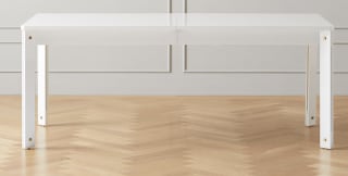 CB2 Hatch High Gloss White Extension Dining Table