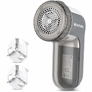 BEAUTURAL Fabric Shaver and Lint Remover, Sweater Defuzzer with 2-Speeds, 2 Replaceable Stainless Steel Blades, Battery Operated, Remove Clothes Fuzz, Lint Balls, Pills, Bobbles
