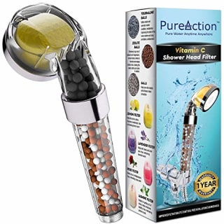 PureAction Vitamin C Filter Shower Head with Hose & Replacement Filters - Filtered Shower Head - Hard Water Softener - Chlorine & Flouride Filter - Universal Shower System - Helps Dry Skin & Hair Loss