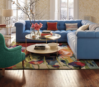 Anthropologie Brilliant Poppies Rug