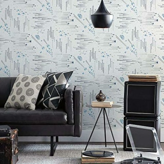 RoomMates RMK11801WP Star Wars: Galactic Battles White and Blue Peel and Stick Wallpaper