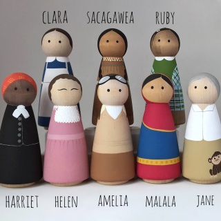 Brave Girls Peg Dolls - Strong Women Peg Doll - Influential Women