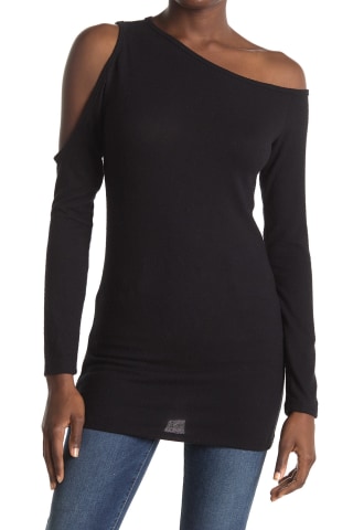 Go Couture Tie Dye Cold Shoulder Top