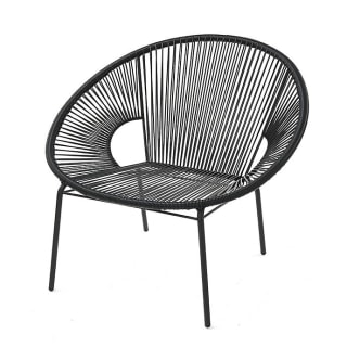 Destination Summer Outdoor Round String Chair in Black