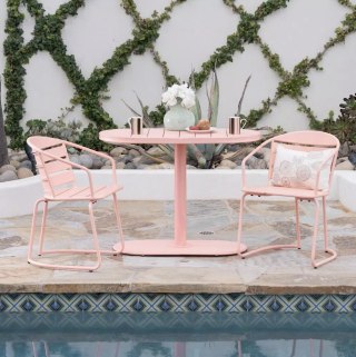 3-Piece Metal Oval Bistro Set