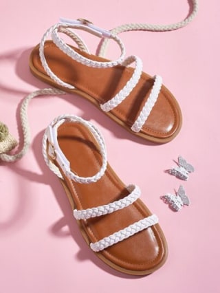 Braided Design Ankle Strap Sandals