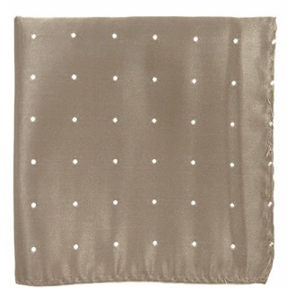 Satin Dot Champagne Pocket Square