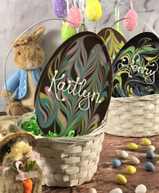 Personalized Chocolate Easter Egg | pastel swirls