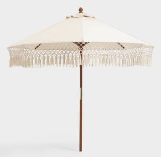 Natural 9-Foot Replacement Umbrella Canopy With Fringe