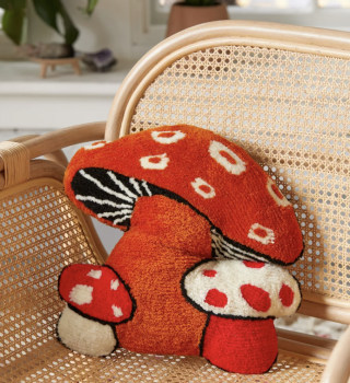 Mushroom Tufted Throw Pillow