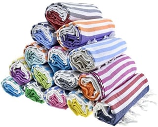 HAVLULAND Sale Set of 6 XXL Turkish Cotton Beach Bath Spa Sauna Hammam Yoga Gym Hamam Towel Fouta Peshtemal Pestemal Blanket