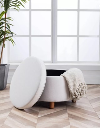 Wovenbyrd Large Round Storage Ottoman