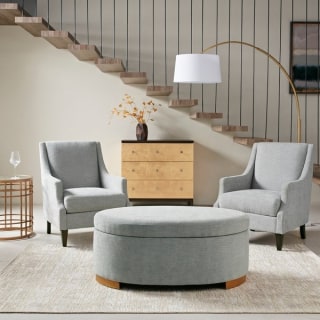 Martha Stewart Adina Grey Storage Ottoman