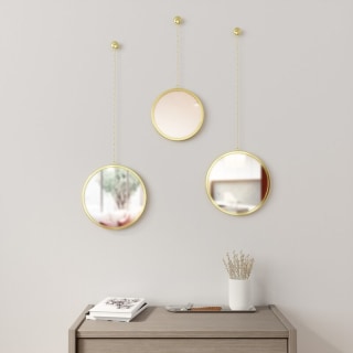 Umbra(R) Dima Round Mirrors in Brass (Set of 3)
