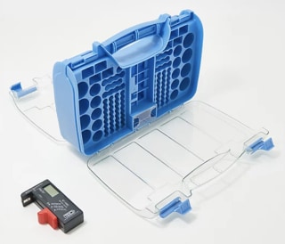 180 Deluxe Battery Organizer Storage Case w/ Digital Tester
