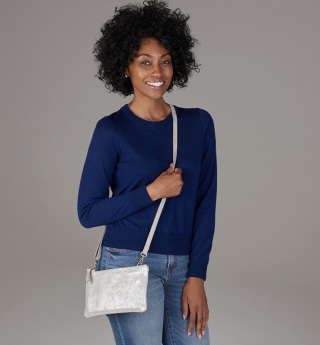 Erin Condren Metallic Suede Cross-Body Clutch