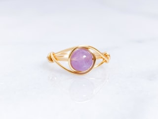 Amethyst Ring | Handmade Wire Ring | Genuine Amethyst Wire Wrapped Ring