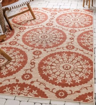 Unique Loom Medallion Geometric Outdoor Area Rug