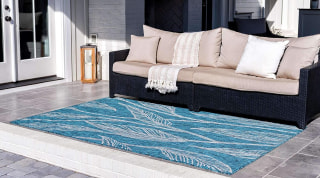 Unique Loom Botanical Collection Casual Leafs Indoor Outdoor Rug