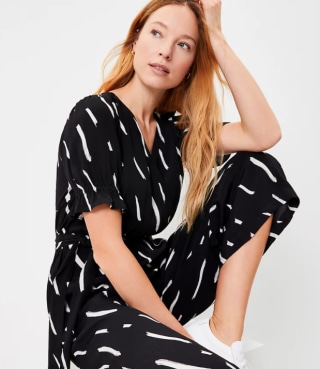 Brushstroke Wrap Jumpsuit