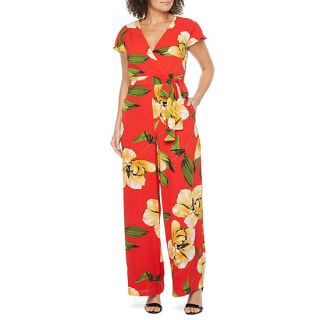 Dr Collection Short Sleeve Floral Jumpsuit