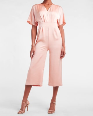 Satin Kimono Sleeve Wide Leg Jumpsuit