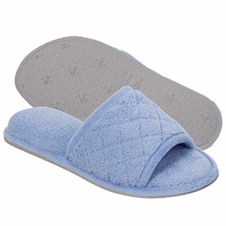 Dearfoams Women's Beatrice Side Gore Slide Slipper, Iceberg, Small