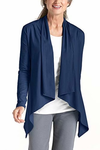 Coolibar UPF 50+ Women's Marietas Sun Wrap - Sun Protective (Medium- Navy)