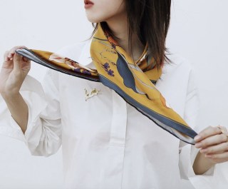 Simple Retro Silk Twill Square Scarf