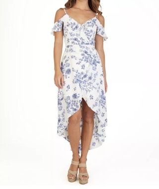 BCX Floral-Print High-Low Dress