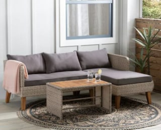 Brookside Chloe Rattan Outdoor Sectional Set