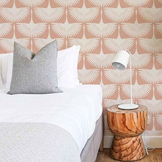 Tempaper Sahara Blush Feather Flock | Designer Removable Peel and Stick Wallpaper