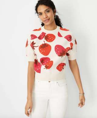 Strawberry Short Sleeve Sweater