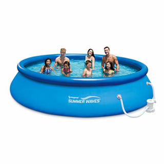 Summer Waves 15ft x 36in Quick Set Inflatable Above Ground Swimming Pool with Filter Pump