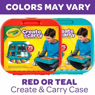 Crayola Create 'N Carry Art Set, 75 Pieces, Art Gift for Kids, Ages 5 &amp; Up
