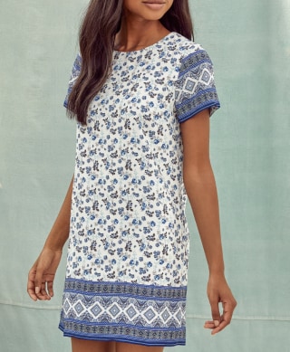 Let's Travel the World White Floral Print Shift Dress