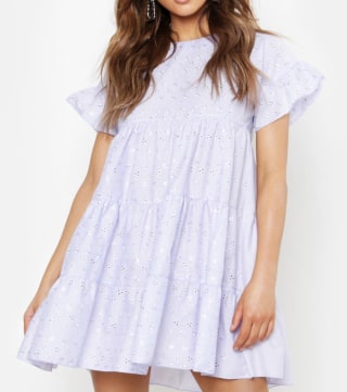 BooHoo Eyelet Smock Dress