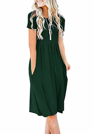 DB Moon Women Summer Casual Short Sleeve Dress