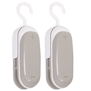 2PACK Mini Bag Sealer, Portable Heat Vacuum Sealers Plastic Sealer, 2 in 1 Heat Seal and Cutter Mini Food Sealer For Plastic Bags Food Storage